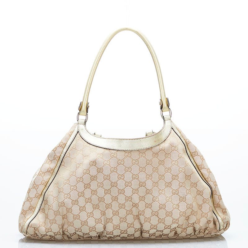 GUCCI Abbey D Ring GG Canvas Large Hobo Bag Brown 189835 - Final Sale