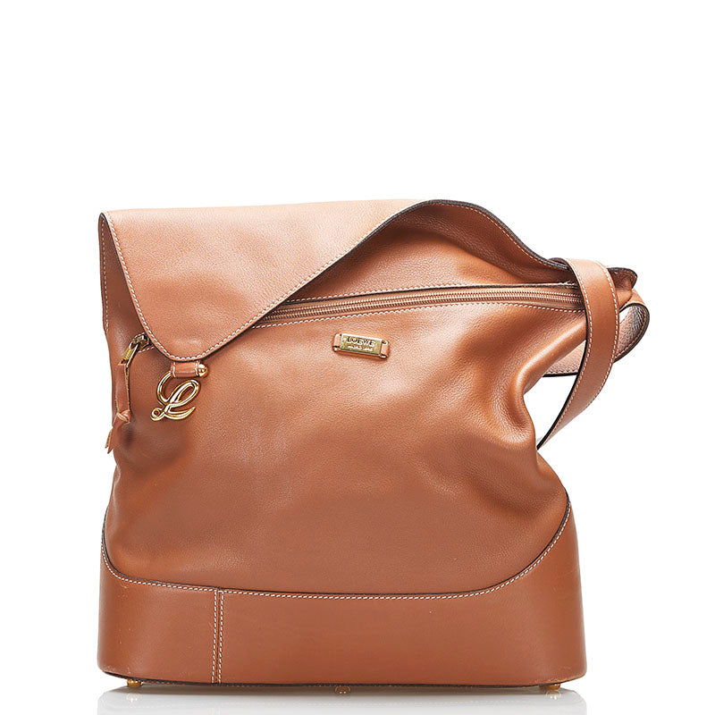 Leather Shoulder Bag with Pouch