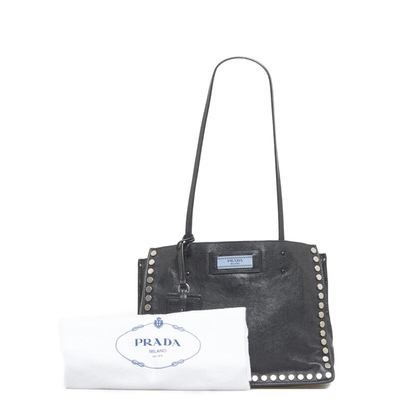 Studded Leather Etiquette Tote Bag