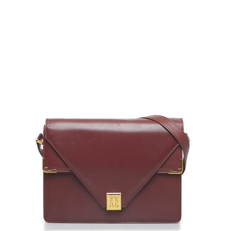 Must de Cartier Leather Envelope Flap Bag