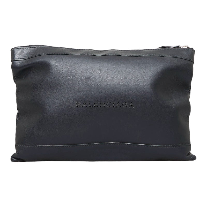 Balenciaga Navy Clip Leather Clutch Bag Leather Clutch Bag 373834 in Good condition