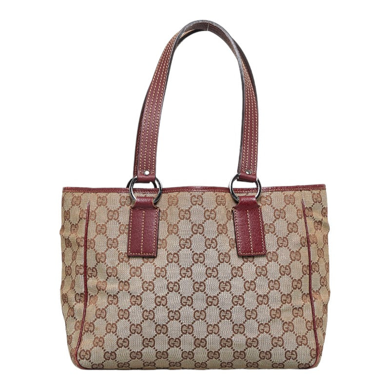 Gucci, Bags, Gucci Canvas Leather Tote Bag