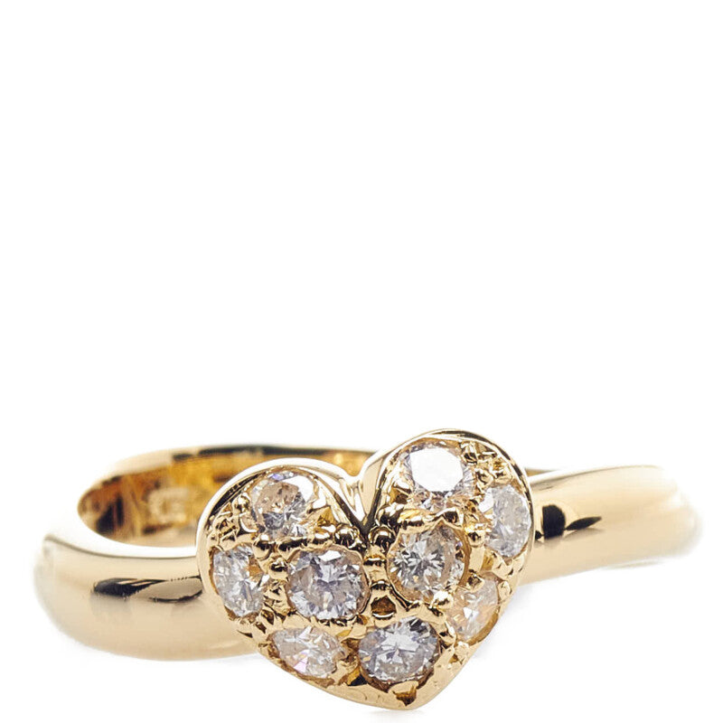 0.50ct Diamond, Heart Ring, Women's Size 13, K18 Yellow Gold (Pre-owned)