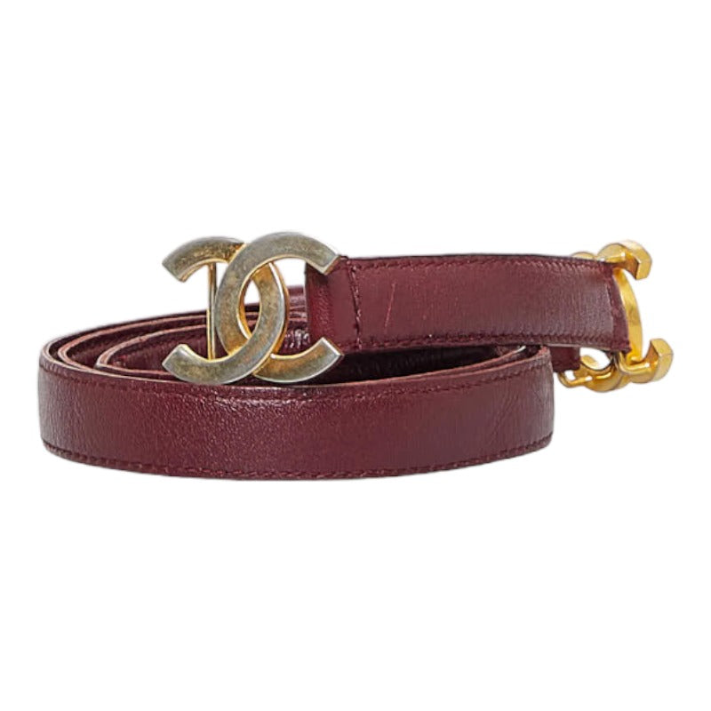 CC Buckle Leather Belt
