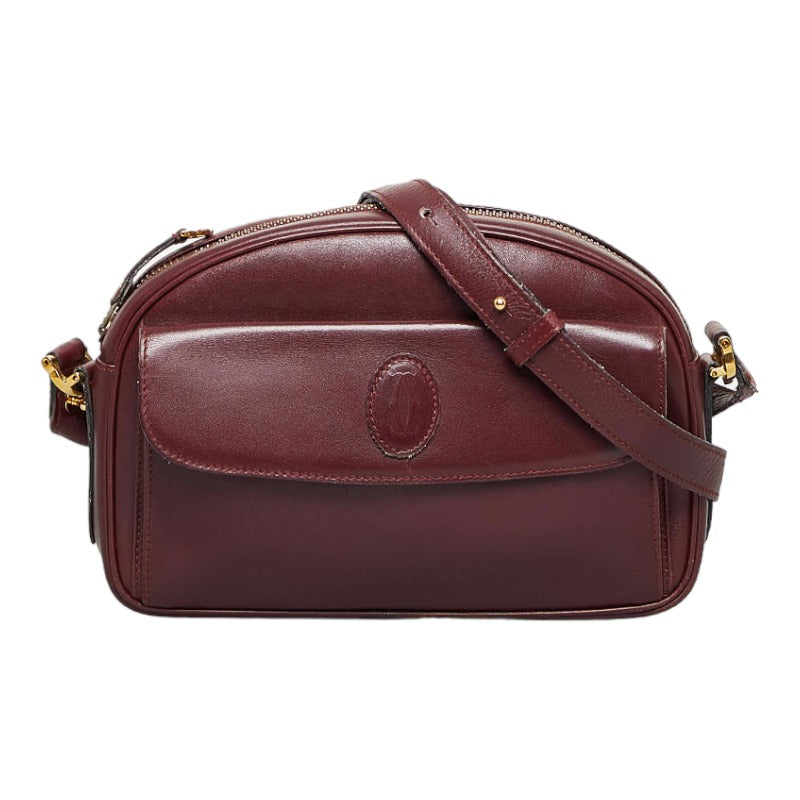 Cartier Vintage - Leather Must De Cartier Crossbody Bag - Bordeau