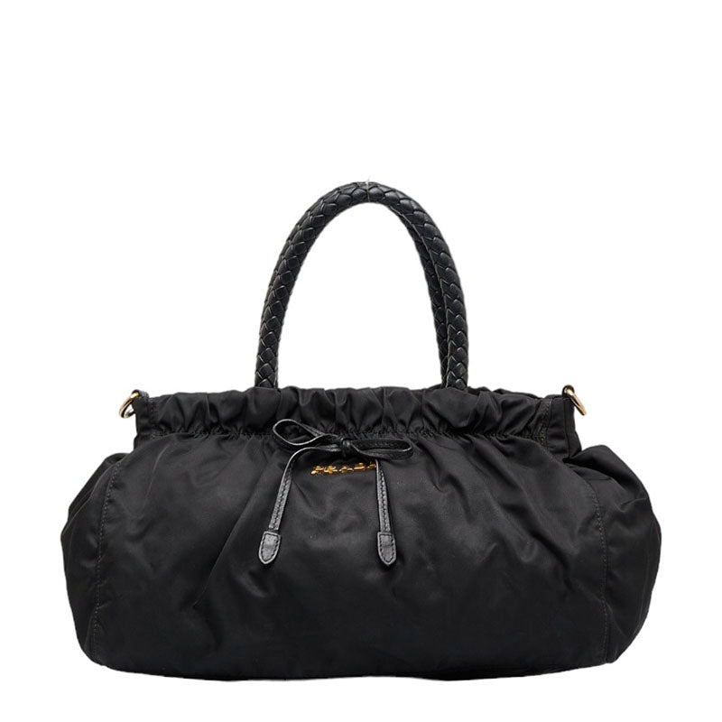 Prada Tessuto Bow Handbag Canvas Handbag BN1631 in Fair condition