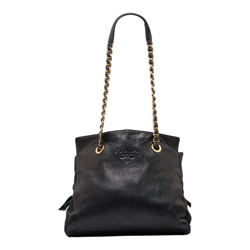 Leather Chain Shoulder Bag B4328