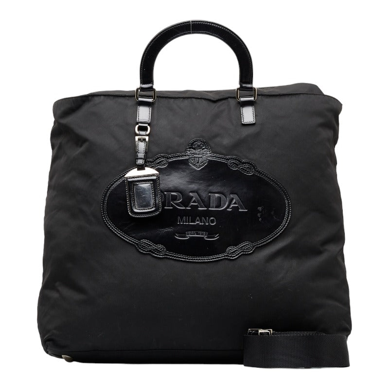 Prada Tessuto Logo Tote Bag Canvas Tote Bag in Good condition