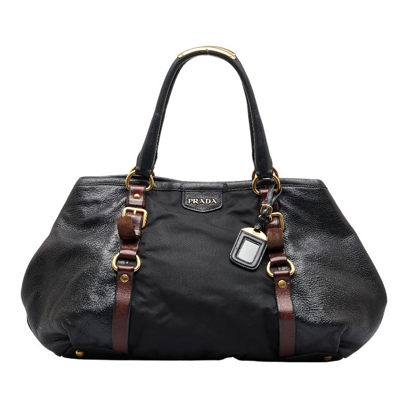 Prada Vitello Daino & Tessuto Handbag Leather Handbag in Good condition
