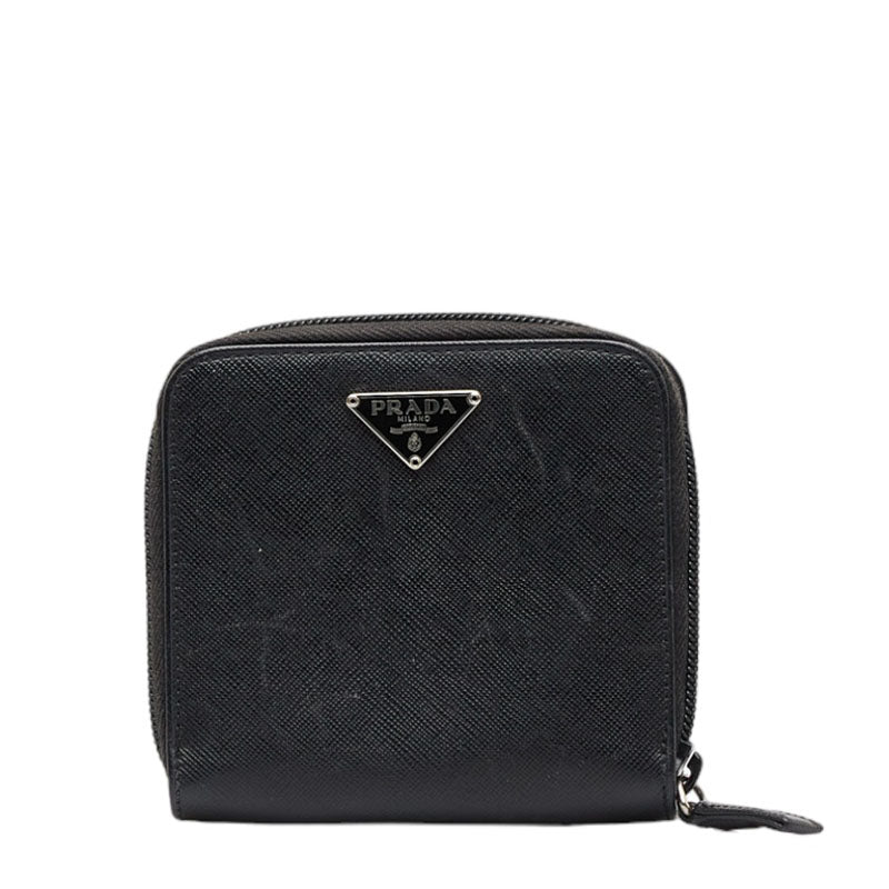 Saffiano Leather Zip Around Short Wallet M521X