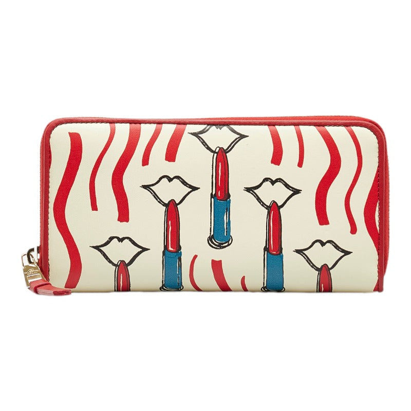 Valentino Printed Leather Zip Around Wallet Leather Long Wallet in Excellent condition