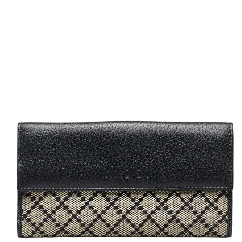 Diamante Canvas Leather Trimmed Wallet 143389
