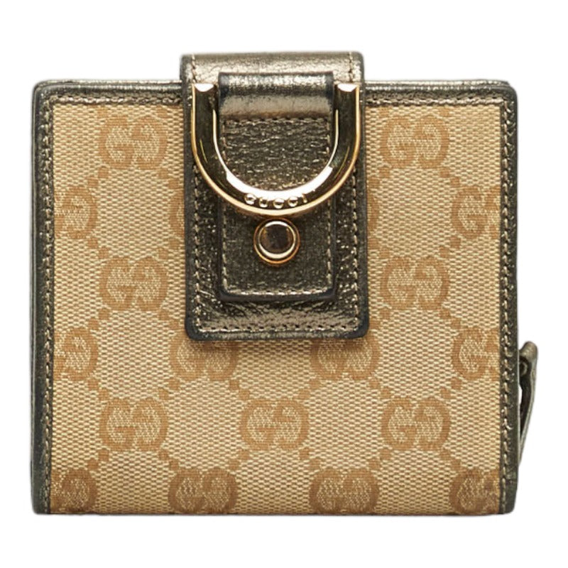 GG Canvas D-Ring Compact  Wallet 154205