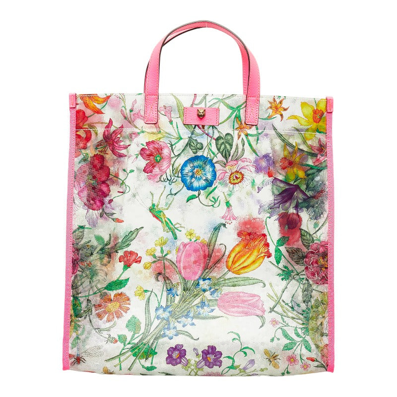 Gucci Vinyl Floral Print Tote Bag Plastic Tote Bag 548713 in Good condition