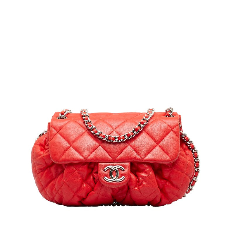 CC Quilted Leather Chain Around Flap Bag