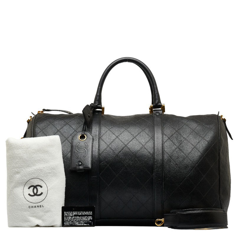 Quilted Leather Boston Duffle Bag