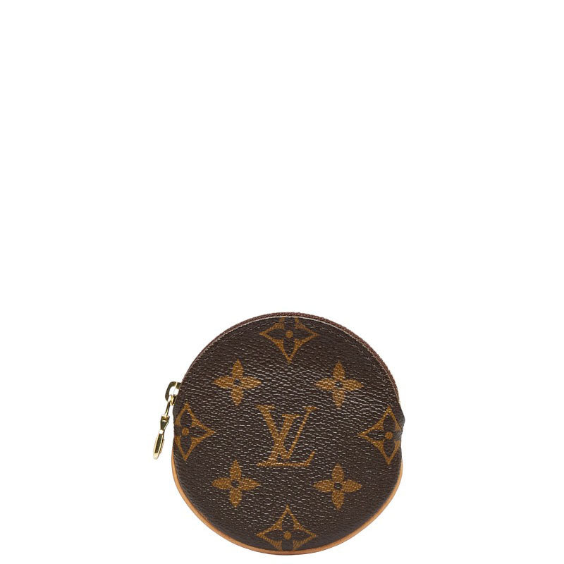 LOUIS VUITTON. Circular zipped purse in monogrammed can…