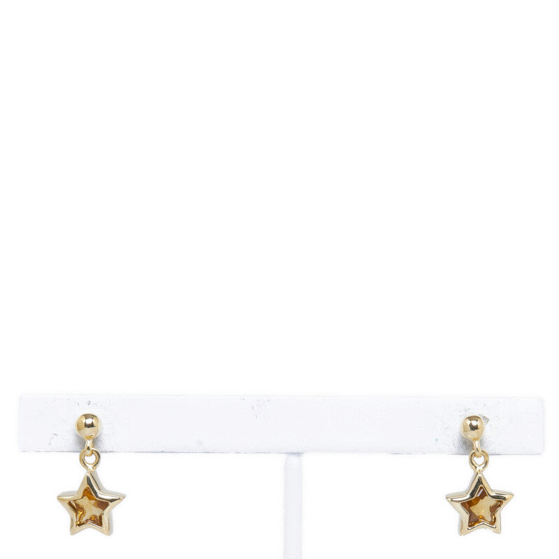 18k Gold Citrine Star Earrings