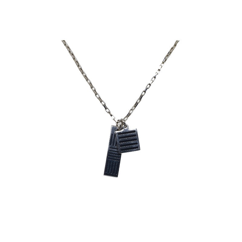 LOUIS VUITTON necklace Damier black Damier Ebene M62490 silver