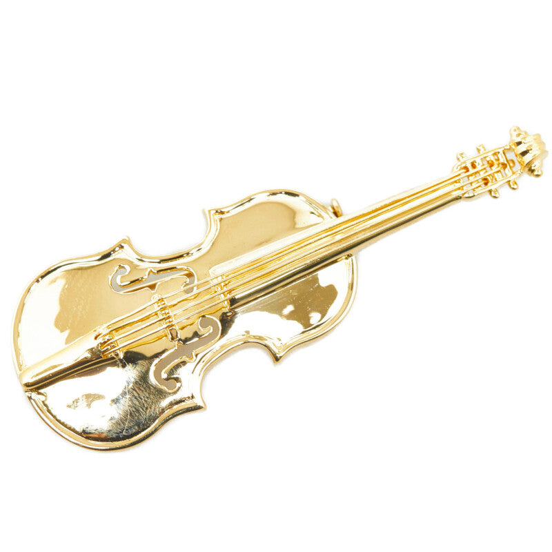 18k Gold Violin Brooch