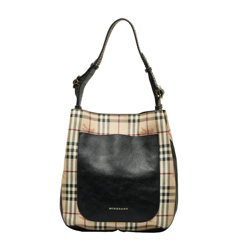 Burberry Haymarket Check Canvas & Leather Shoulder Bag Canvas Shoulder Bag in Good condition