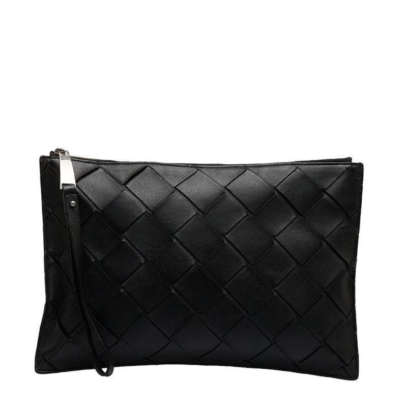 Maxi Intrecciato Leather Clutch Bag