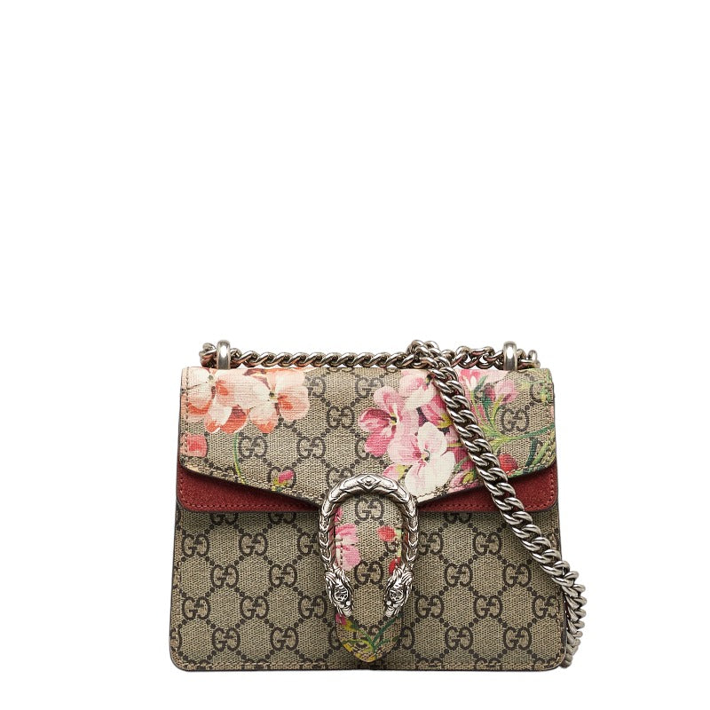 Gucci Mini GG Supreme Blooms Dionysus Shoulder Bag Canvas Shoulder Bag 421970 in Good condition
