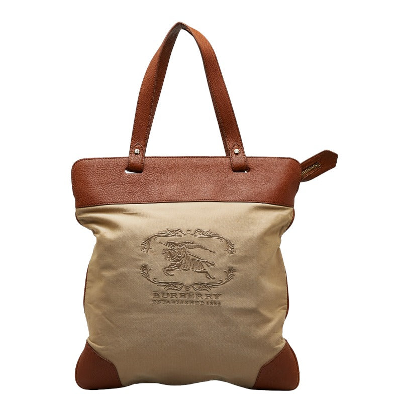Canvas & Leather Logo Tote Bag