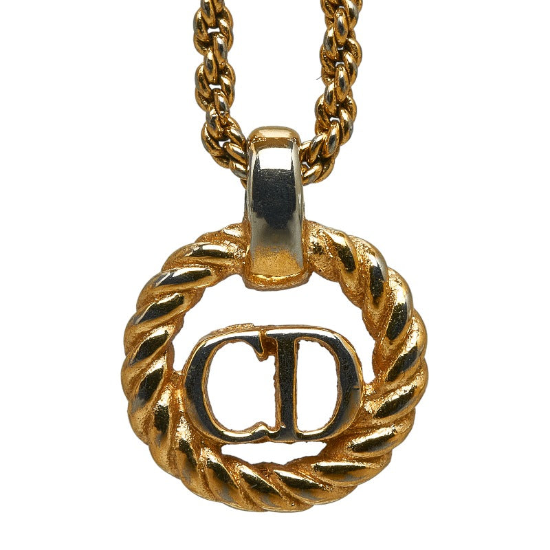 Dior CD Logo Pendant Necklace Metal Necklace in Good condition