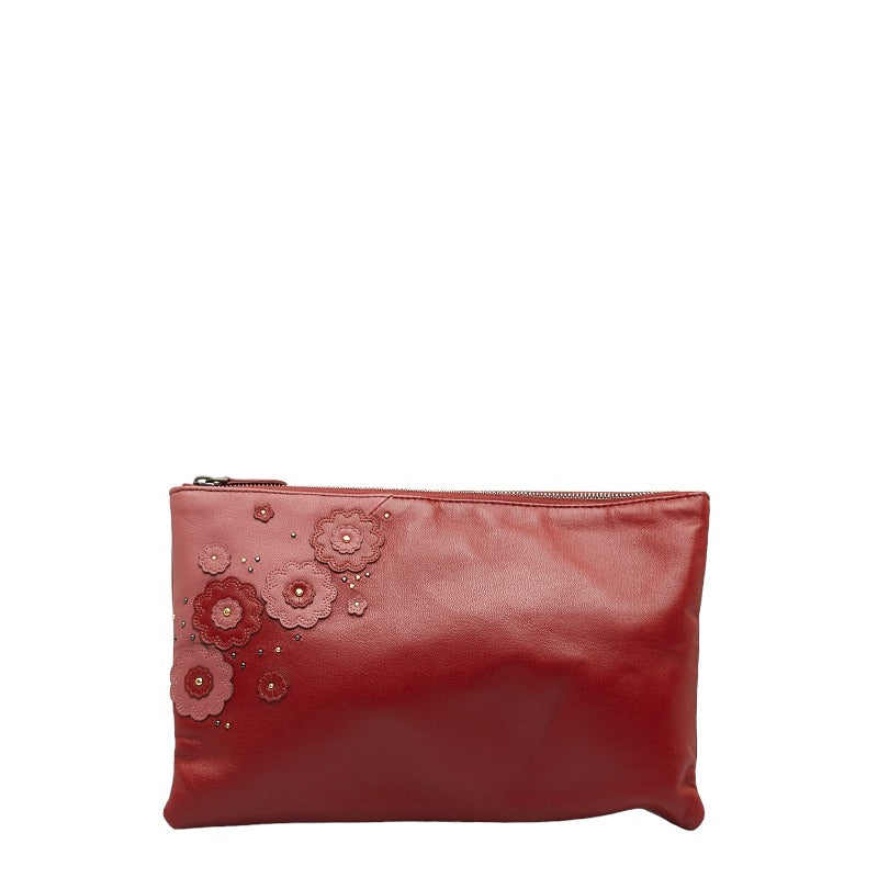 Flower Patch Leather Clutch