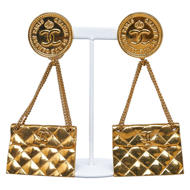 Chanel CC Classic Flap Bag Earrings Metal Earrings in Good condition