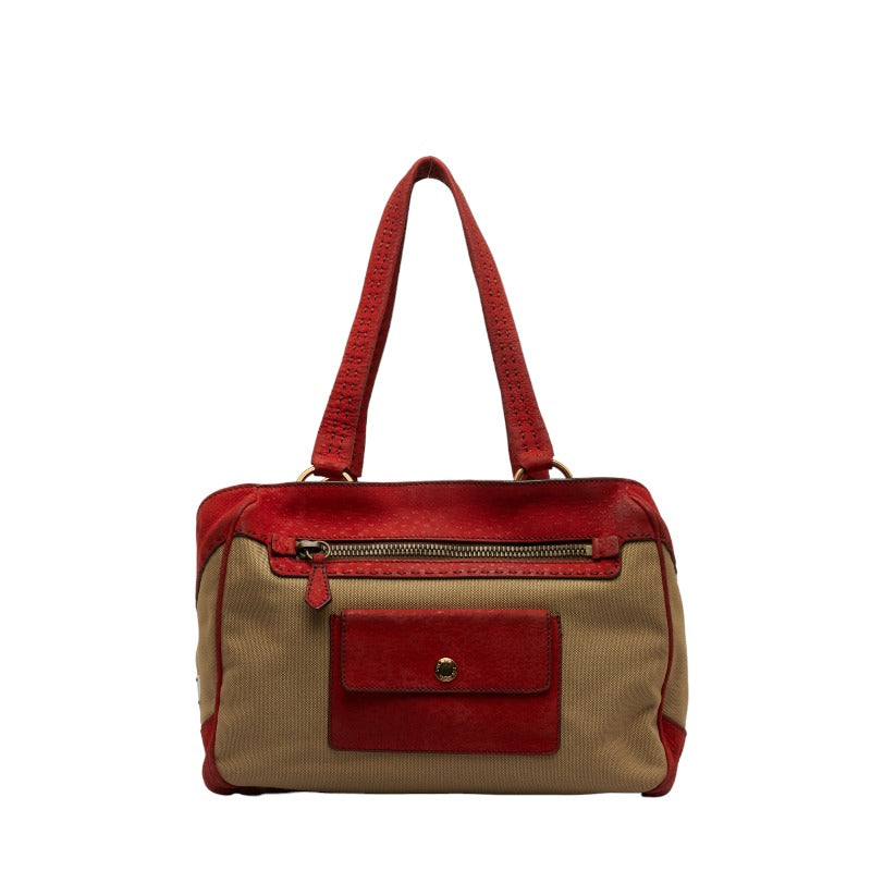 Prada Canvas & Leather Handbag Canvas Handbag in Good condition