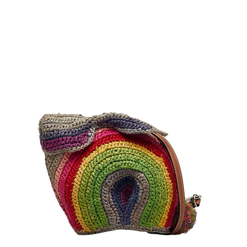 Raffia Rainbow Bunny Crossbody Bag