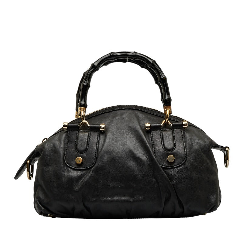 Leather Pop Bamboo Handbag 189869