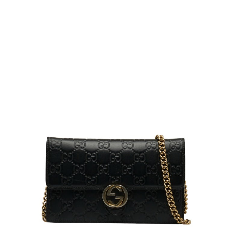 Guccissima Leather Interlocking G Chain Shoulder Bag  409340