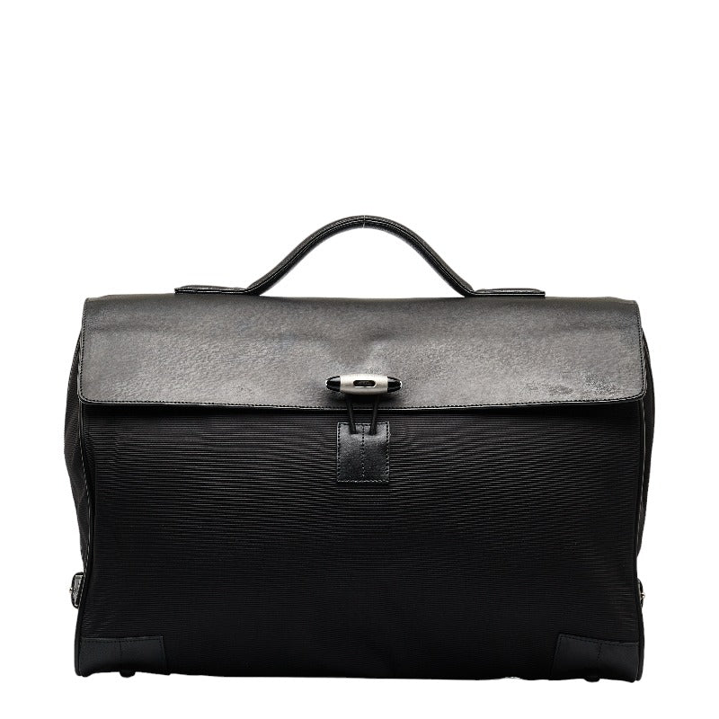 Montblanc Leather Double Gusset Nightflight Briefcase Canvas Business Bag in Good condition