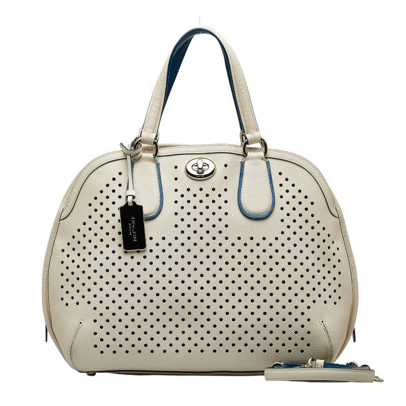 Perforated Leather Prince Street Satchel