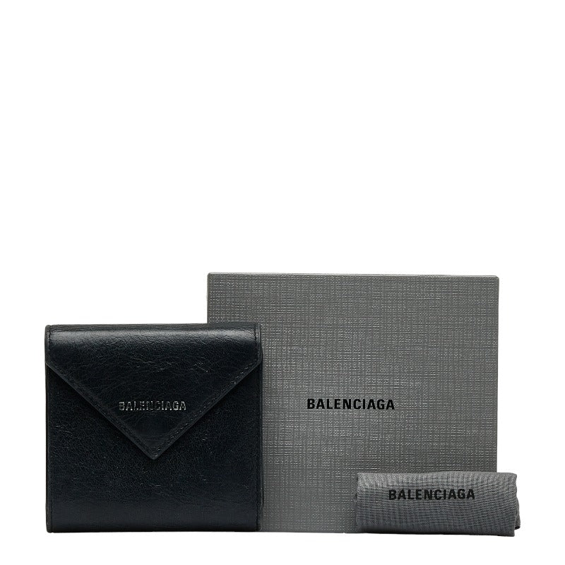 Balenciaga Leather Trifold Compact Wallet Leather Short Wallet 637450 in Good condition