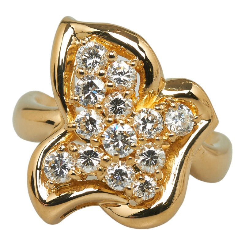[LuxUness]  Ladies' K18YG Yellow Gold Ring with 1.01ct Diamond, Size 11.5 (Pre-Owned) Metal Ring in
