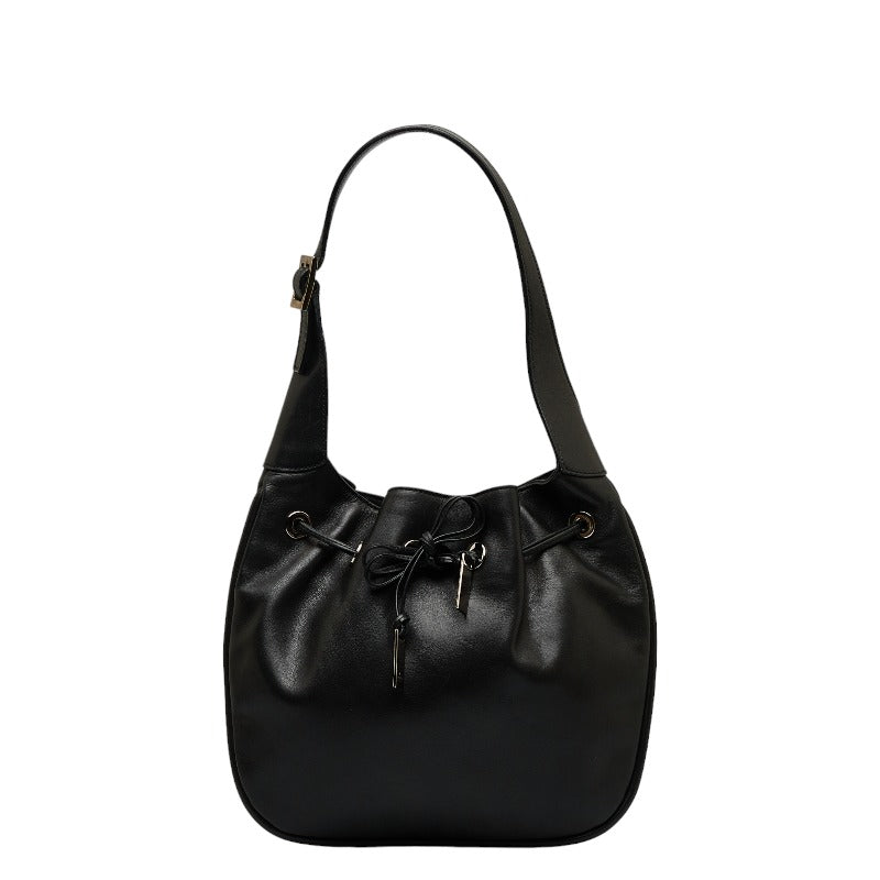 Leather Drawstring Hobo Bag 001 4034
