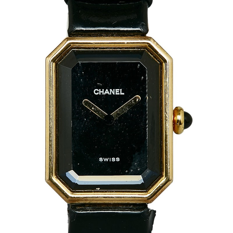 Chanel Premiere M Ladies' Quartz Watch with Black Gold Stainless Steel Leather Band, Pre-owned