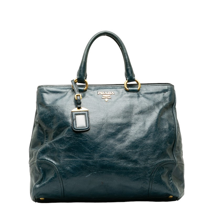 Prada Vitello Shine Tote Leather Handbag BN2325 in Good condition