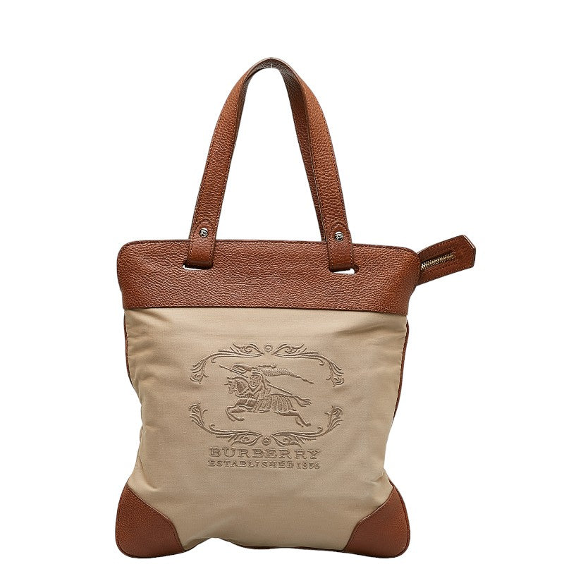Logo Canvas & Leather Tote Bag