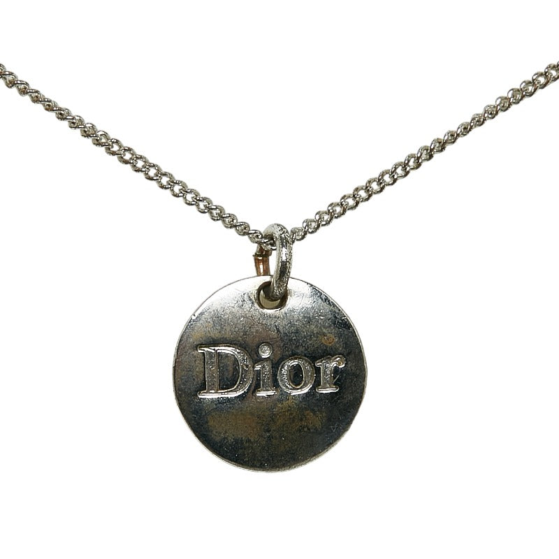 Dior Silver Metal Logo Ladies' Necklace (Pre-owned)