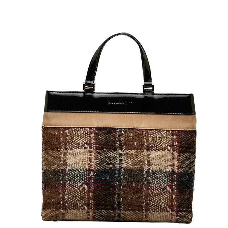 Check Tweed & Leather Handbag