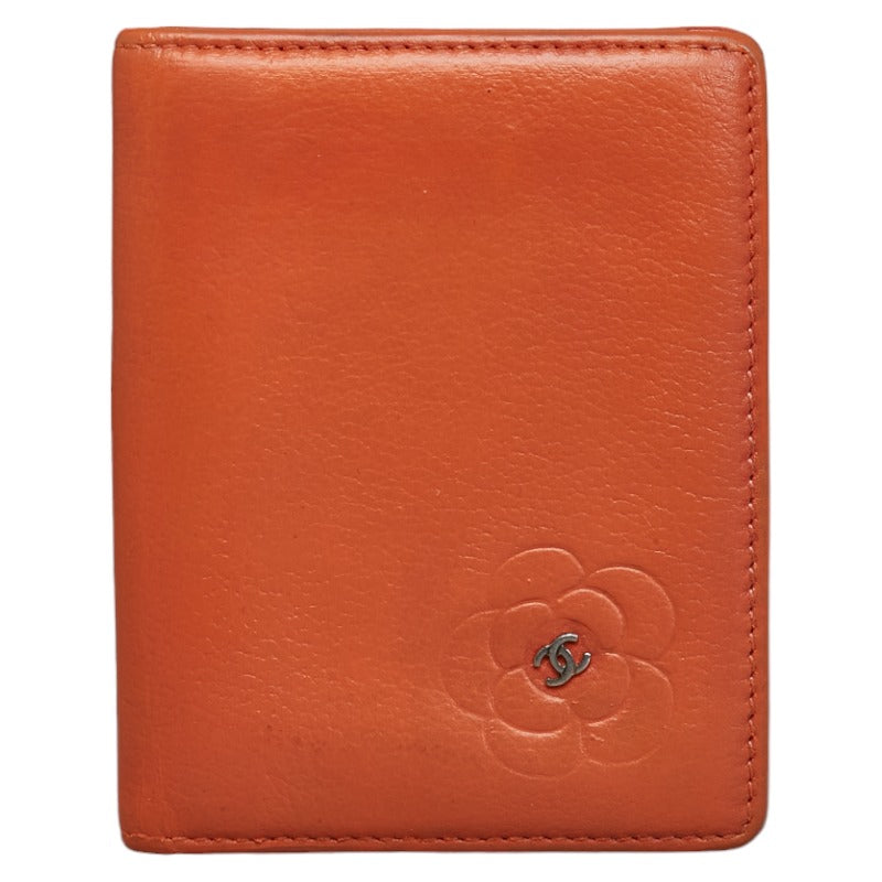 Camellia Embossed Leather Card Case