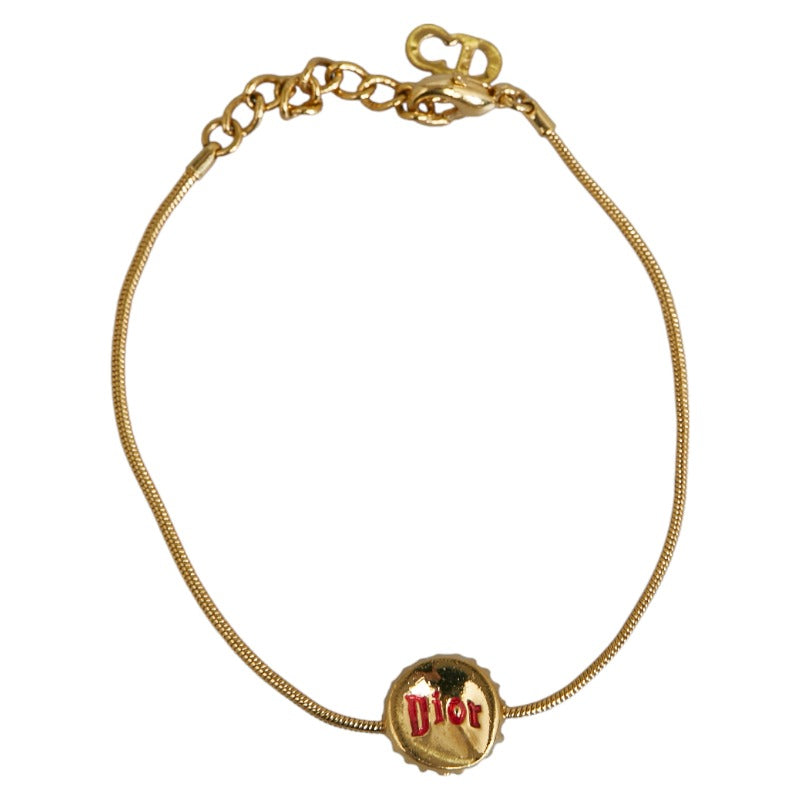 Dior Gold Plated Bottle Cap Motif Logo Bracelet - Women's Used