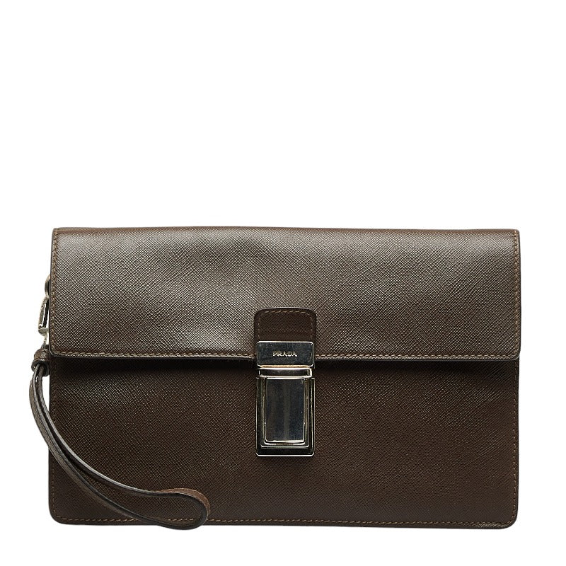 Saffiano Leather Clutch Bag