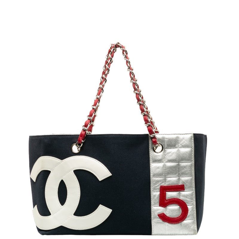 Chanel N°5 Foil Quilted Shopping Tote Canvas Tote Bag in Good condition