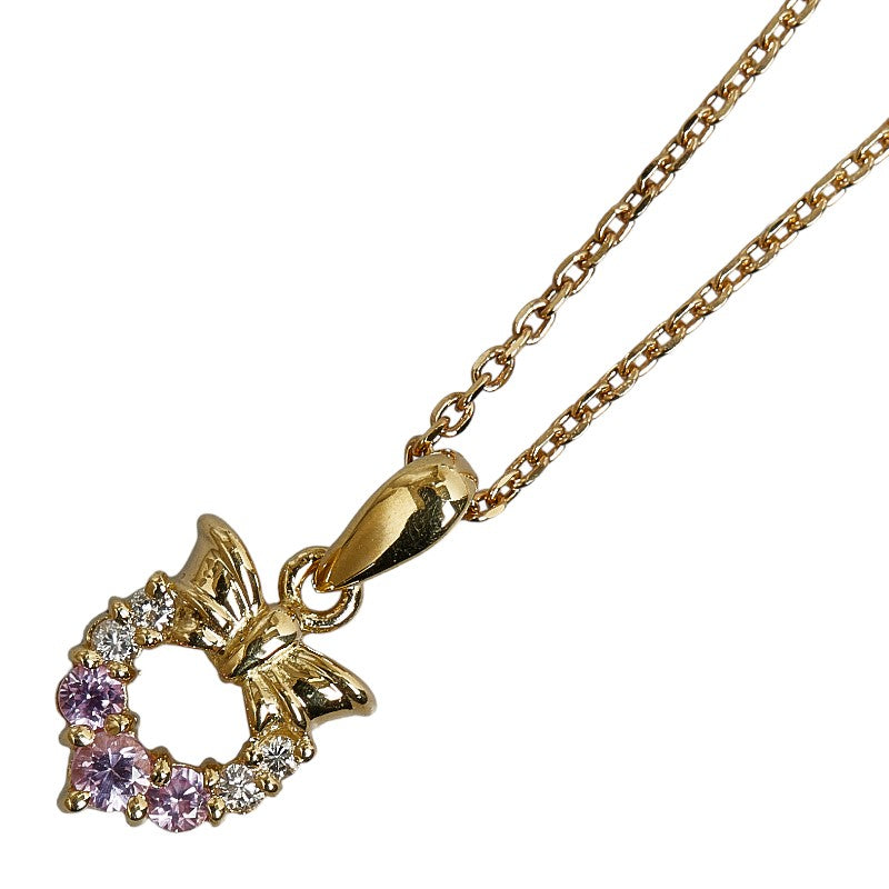 Cresanber K18YG Yellow Gold & Kyocera Pendant Necklace for Women - Pre-loved